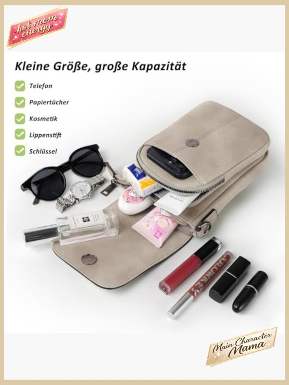 Small Crossbody Bag Lightweight Spacious Adjustable Strap Multiple Compartments - Picture 5 of 7